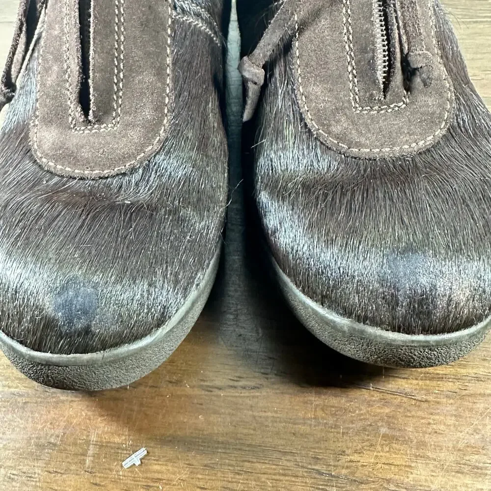 TECNICA Apres‎ Ski Brown Cow Hair booties Woman's 38 Outdoor Hiking